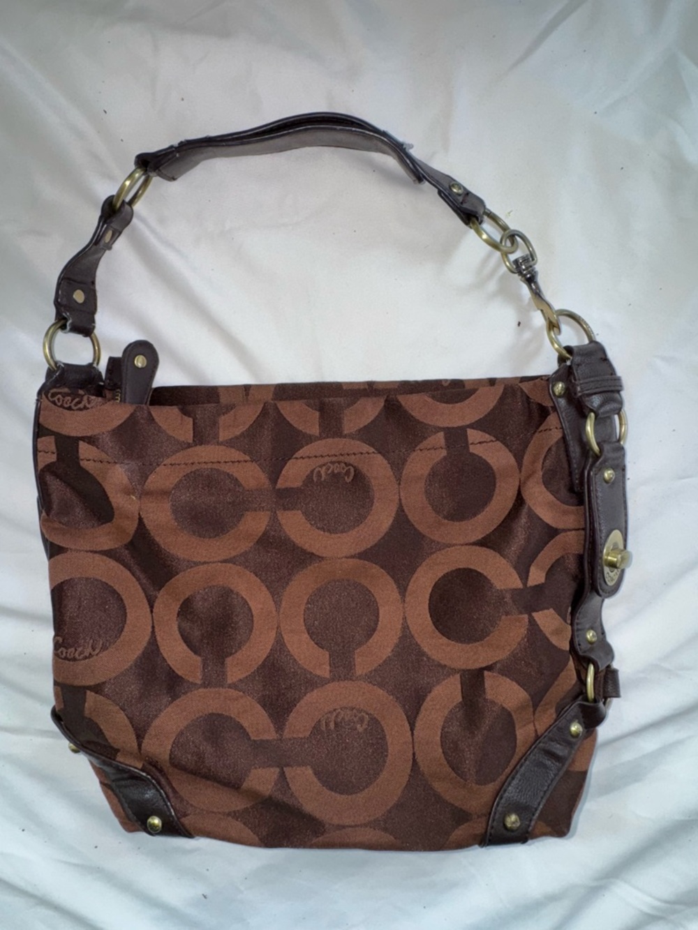 Coach like Brown Leather Shoulder Bag